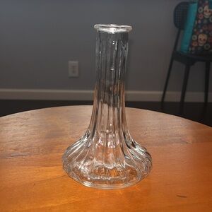 Vintage Brody Co 9289 Flared Base Ridged Bottleneck Flower Bud Clear Glass Bowl